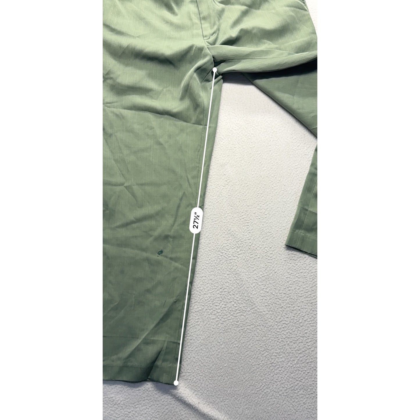 Botany 500 Mens Green Polyester Flat-Front Pants #7506
