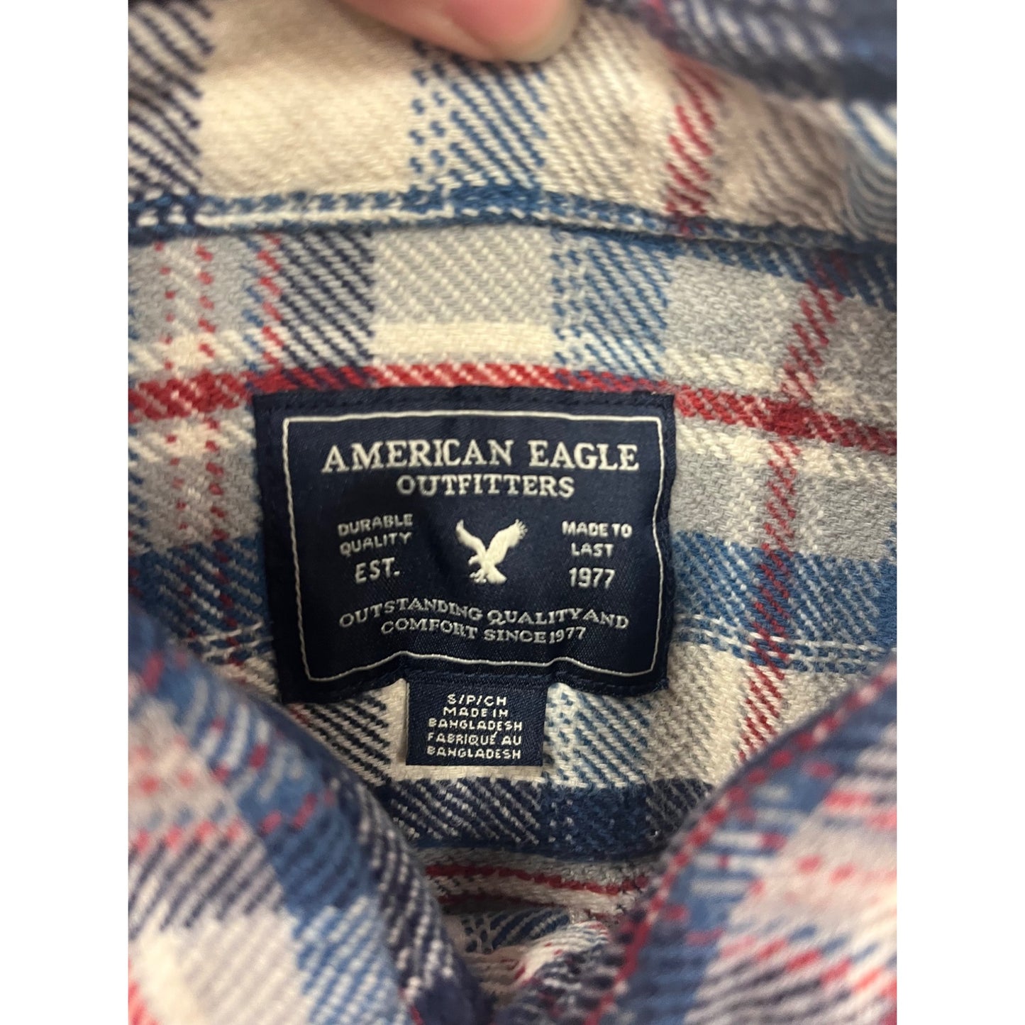 American Eagle Outfitters Mens Plaid Button-Down Shirt S/P 1A