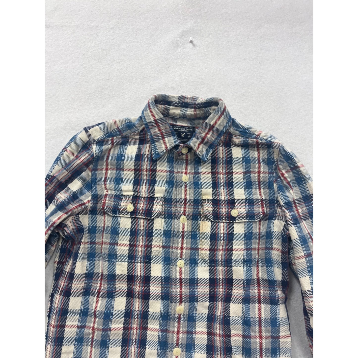 American Eagle Outfitters Mens Plaid Button-Down Shirt S/P 1A