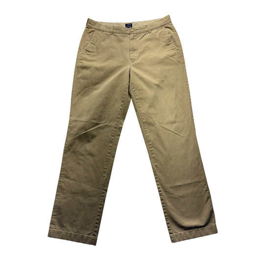 J. Crew The Bleeker Khaki Cotton Pants 34x34 Mens Relaxed Fit #7555