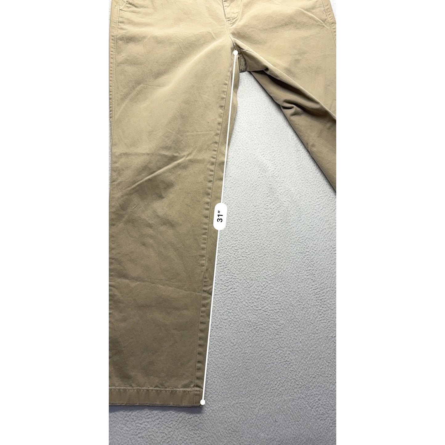 J. Crew The Bleeker Khaki Cotton Pants 34x34 Mens Relaxed Fit #7555