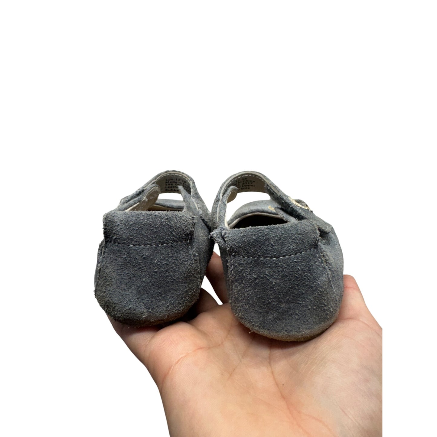 Livie & Luca Baby Grey Suede Mary Jane Shoes Size 12-18M #9688