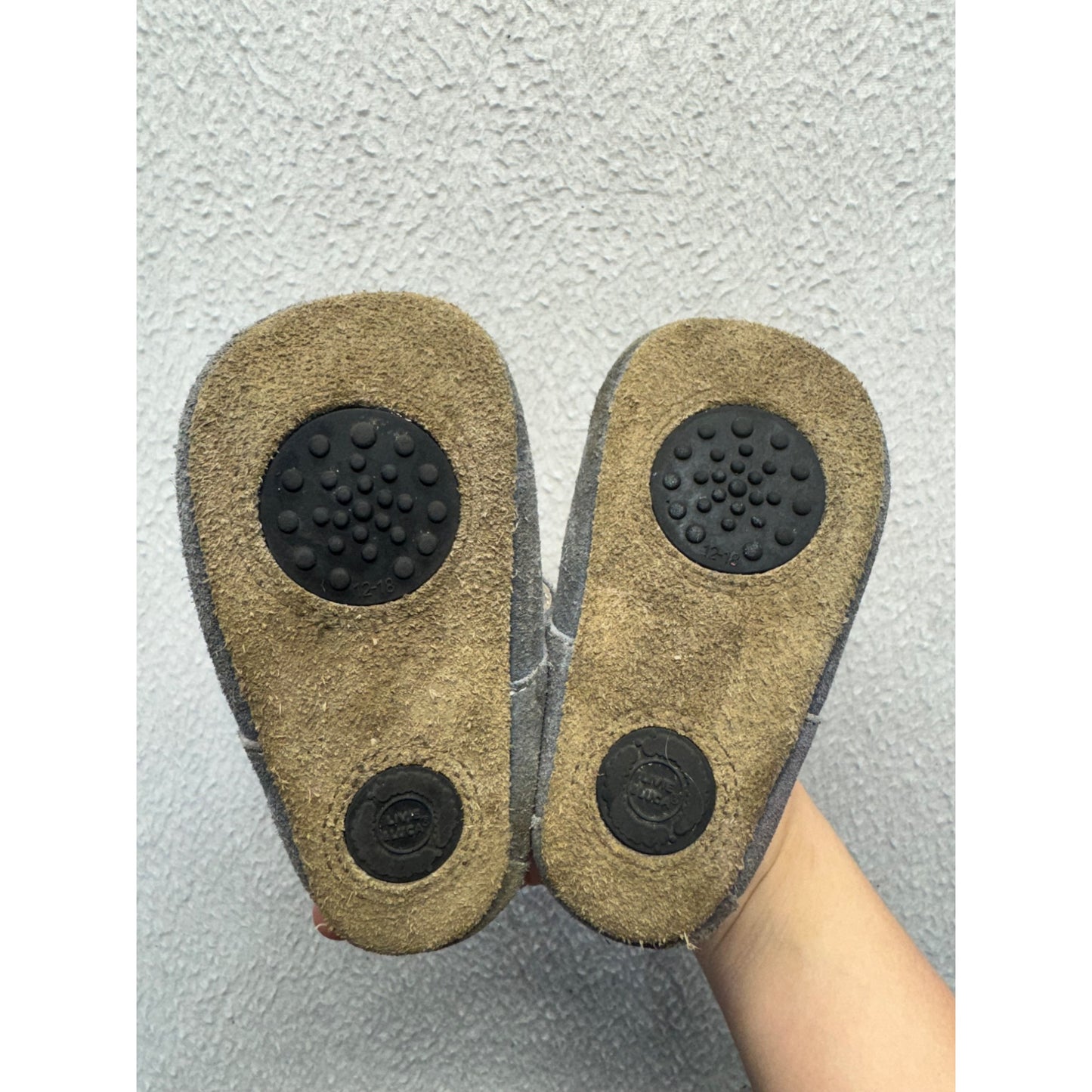 Livie & Luca Baby Grey Suede Mary Jane Shoes Size 12-18M #9688