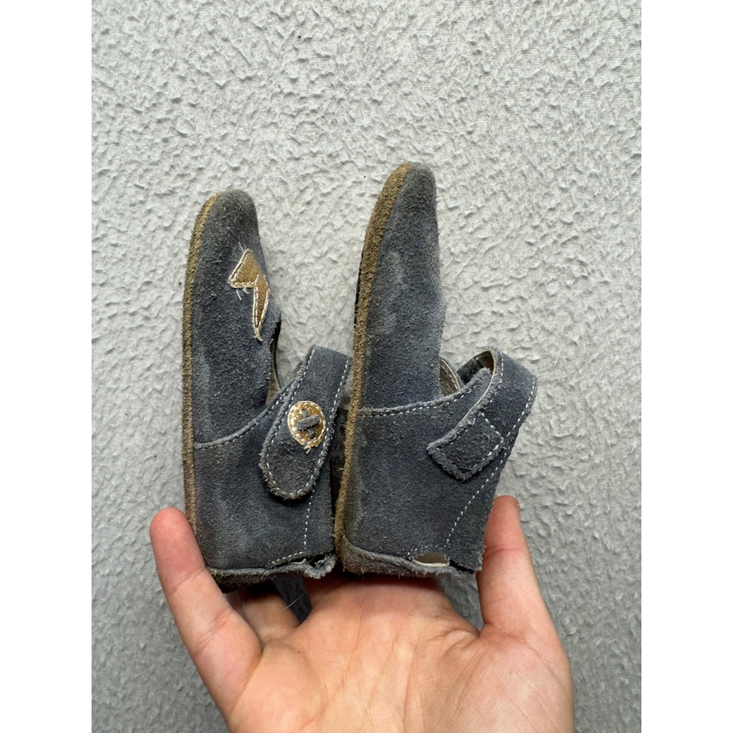 Livie & Luca Baby Grey Suede Mary Jane Shoes Size 12-18M #9688