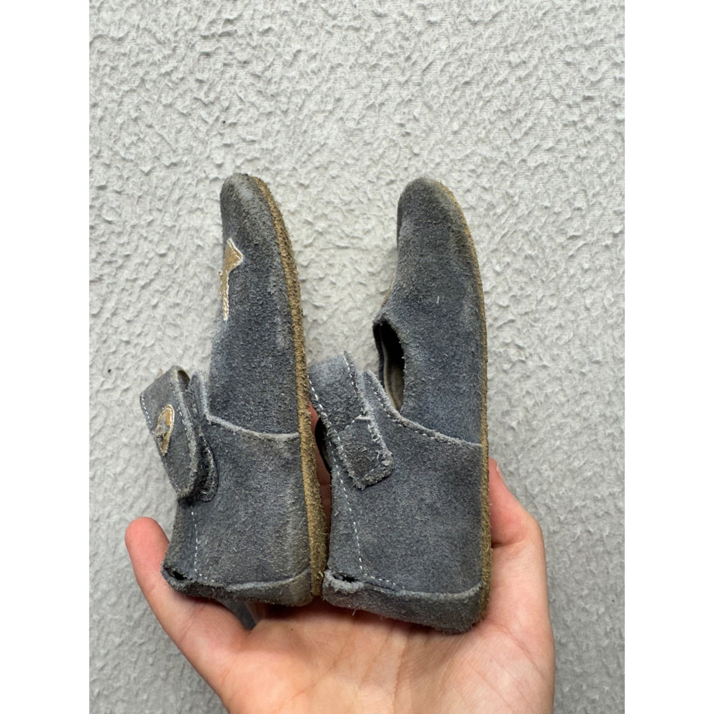 Livie & Luca Baby Grey Suede Mary Jane Shoes Size 12-18M #9688