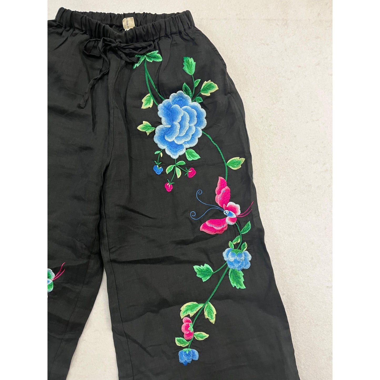 Women’s Wide Leg Floral Embroidered Pants #2652