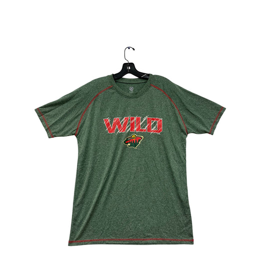 Minnesota Wild NHL Mens Green Short Sleeve T-Shirt Size L #6466