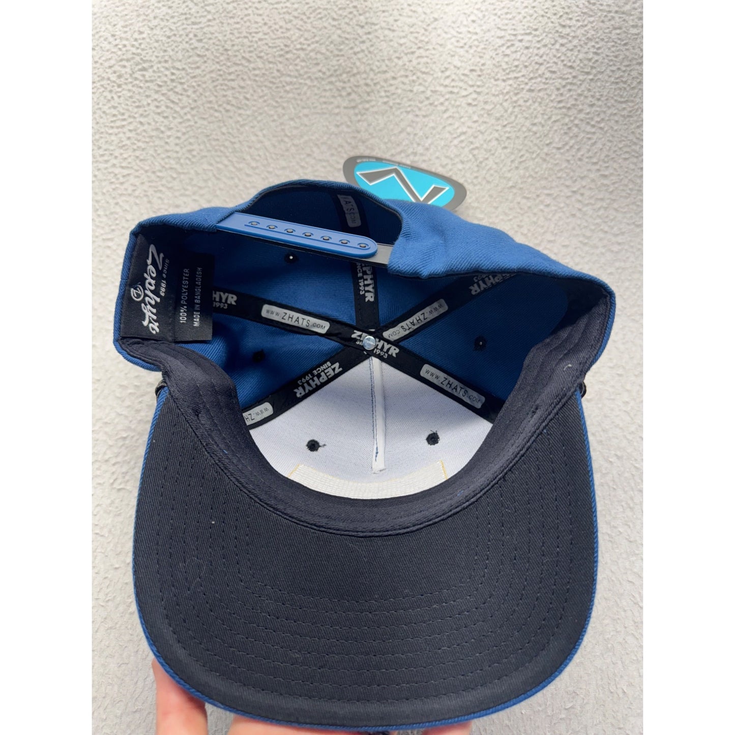 Zephyr Rapids Brewing Company Blue Snapback Hat With Braided Rope Detail 371B