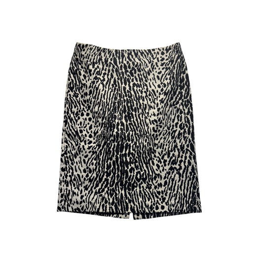 Talbots Animal Print Skirt Size 4 in Black & White Cotton Blend #196B