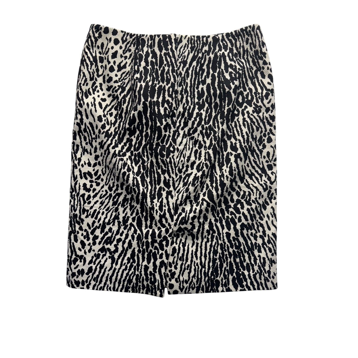 Talbots Animal Print Skirt Size 4 in Black & White Cotton Blend #196B