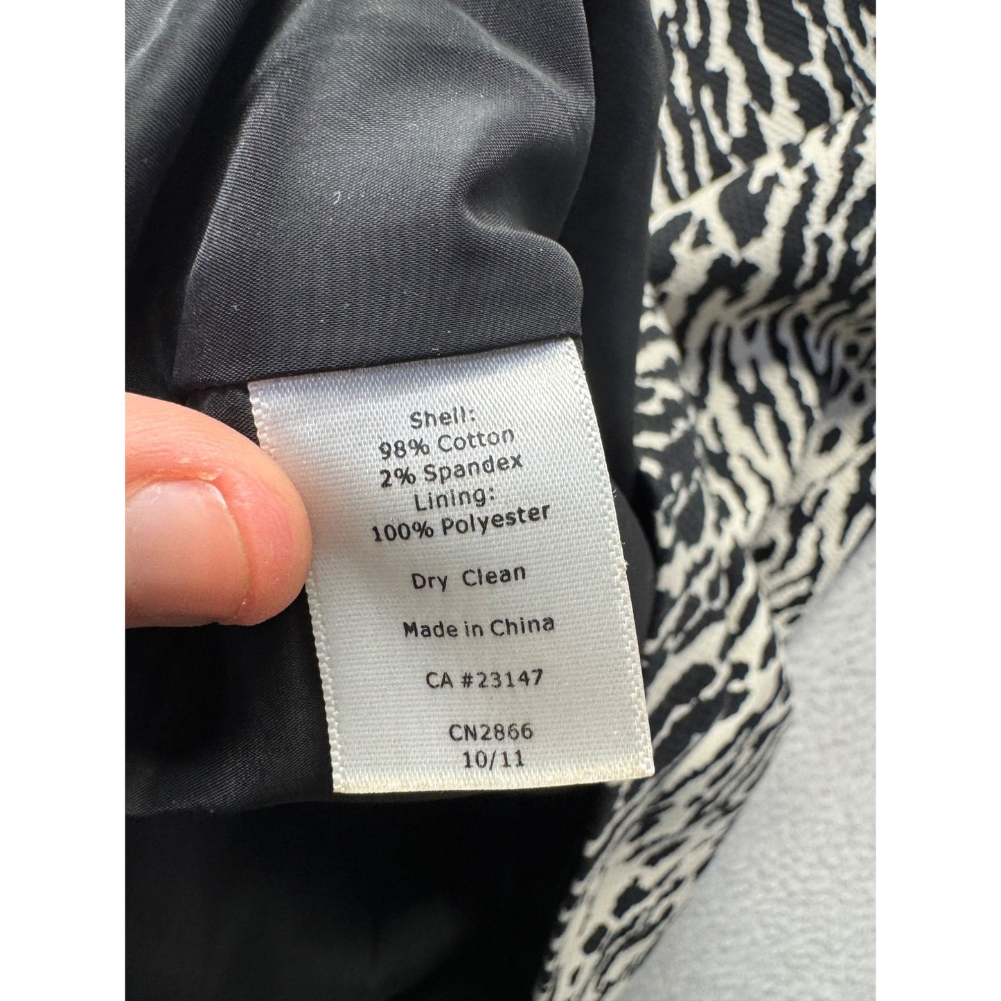 Talbots Animal Print Skirt Size 4 in Black & White Cotton Blend #196B