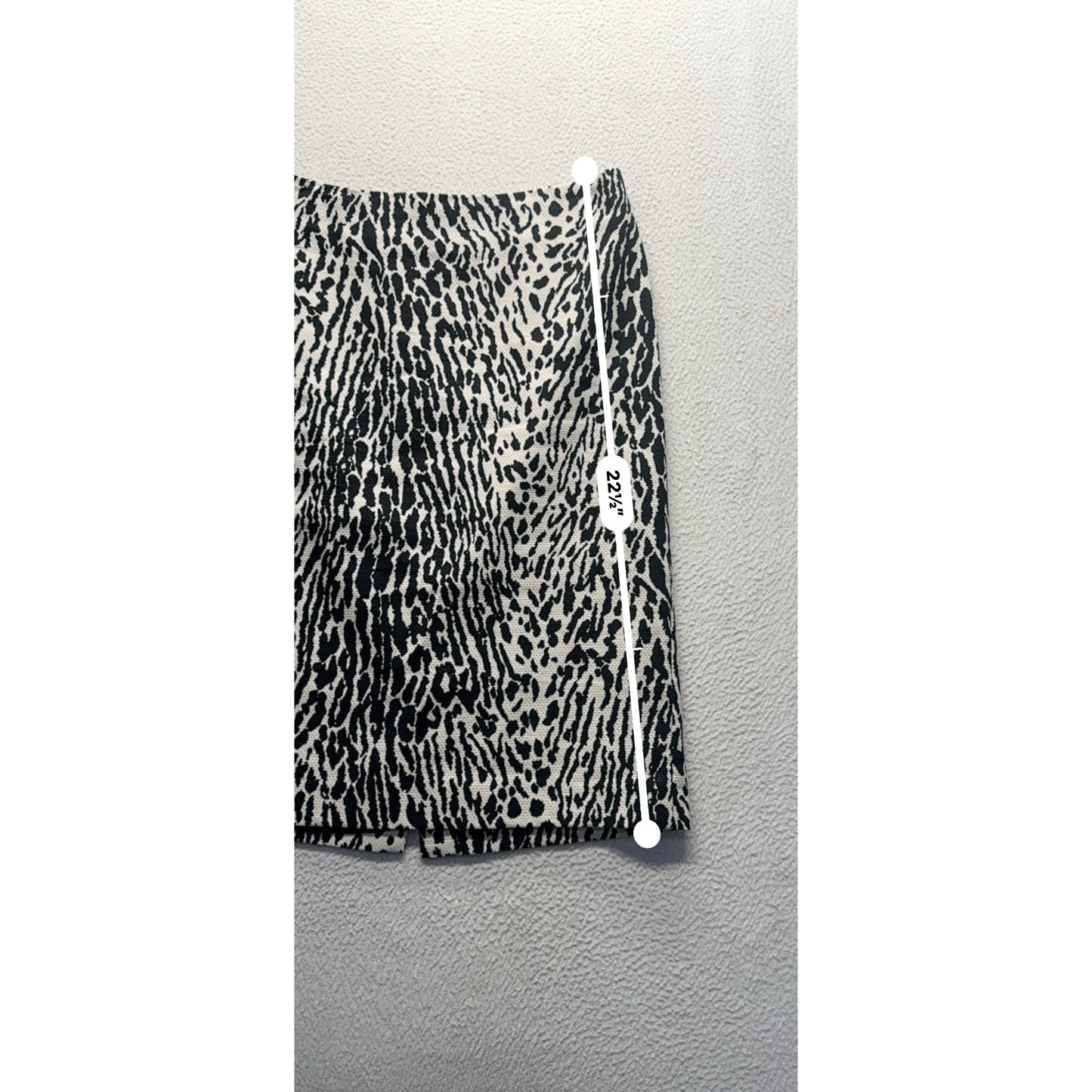 Talbots Animal Print Skirt Size 4 in Black & White Cotton Blend #196B