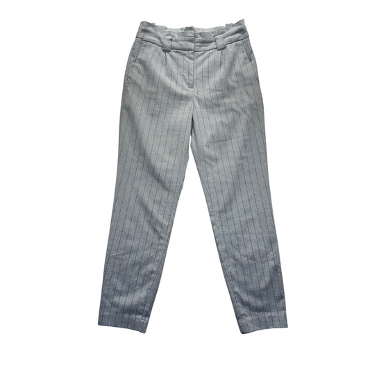 Gray Pinstripe Straight-Leg Dress Pants Size 6 Express Blend 32" Length #9276