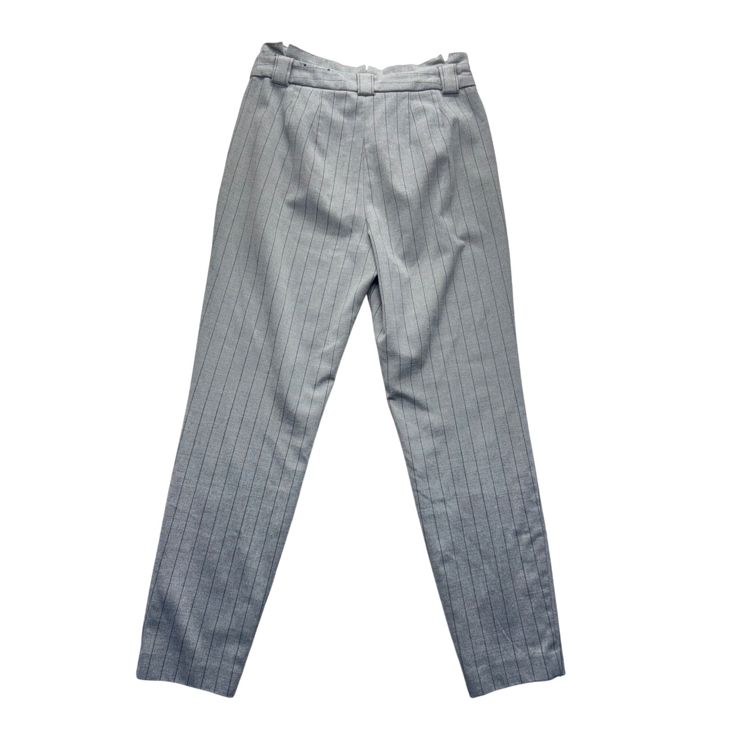 Gray Pinstripe Straight-Leg Dress Pants Size 6 Express Blend 32" Length #9276