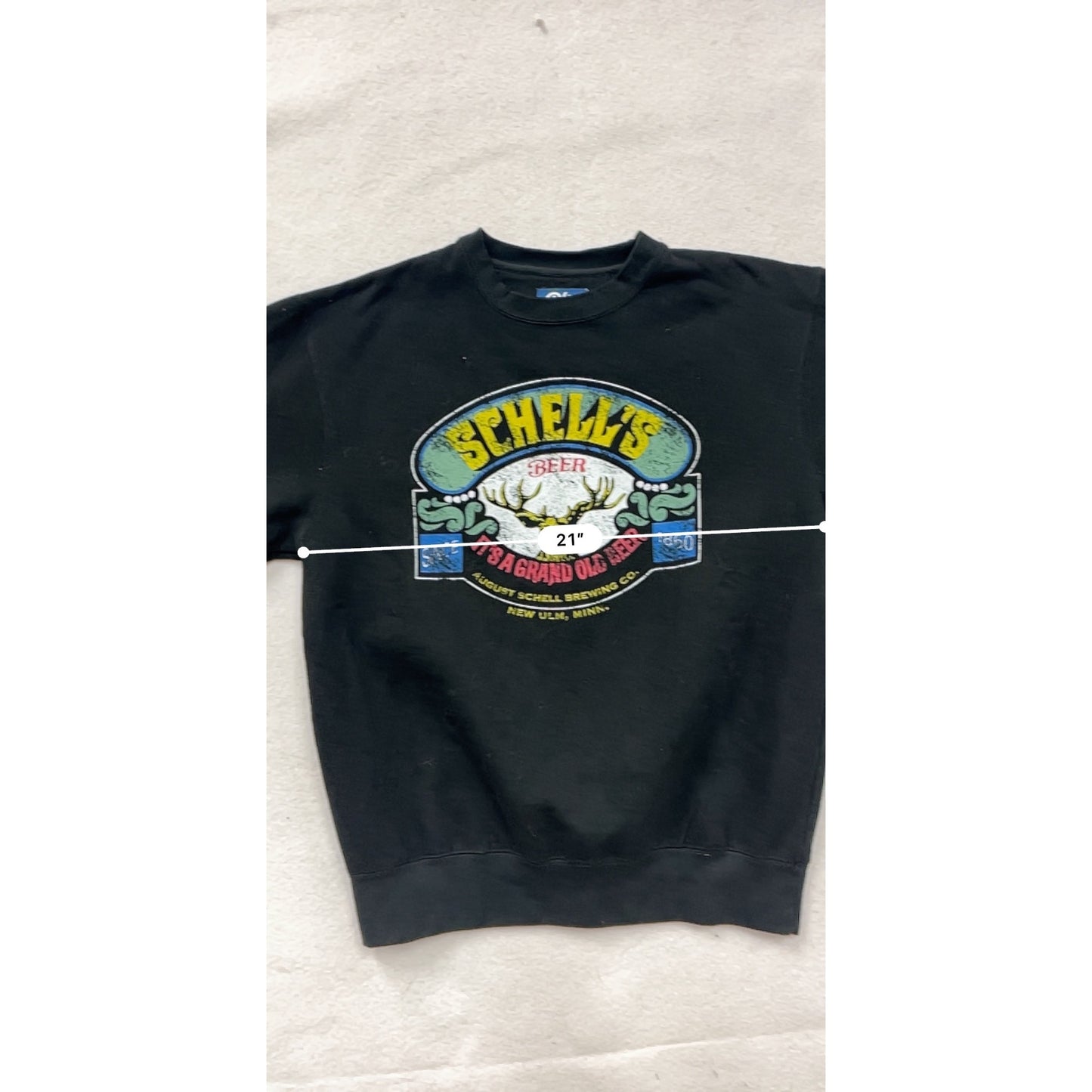 Schells Beer Graphic Sweatshirt XL Blue 84 Black Crewneck #8575
