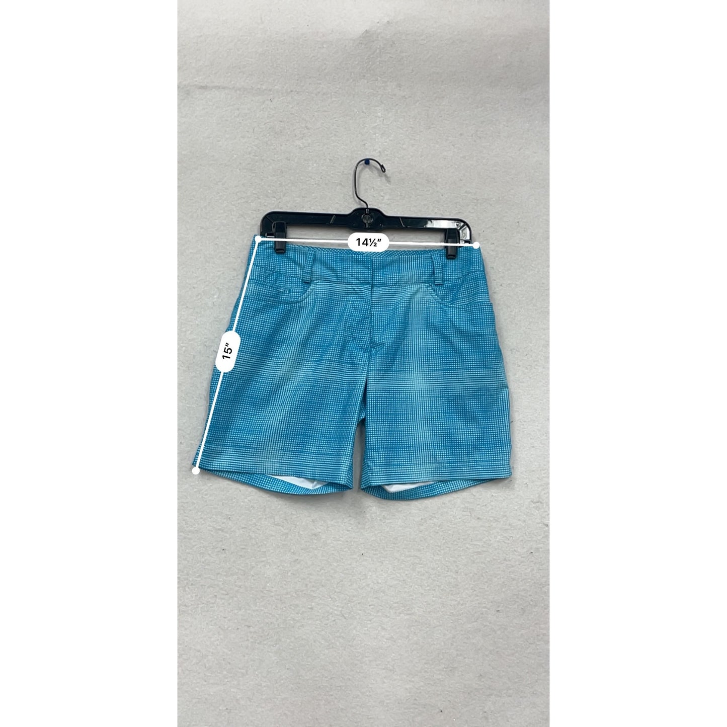 Columbia Blue Grid Pattern Golf Shorts Size 2 #583A