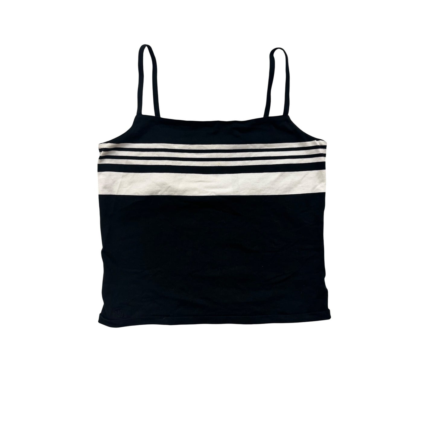 Lauren Ralph Lauren Women's Black & White Striped Tank #2920