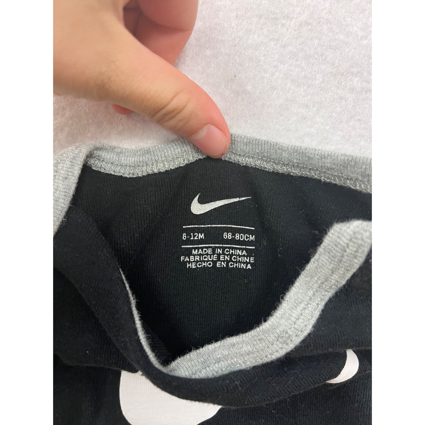 Nike Baby 6-12M Black Short Sleeve Romper #8686