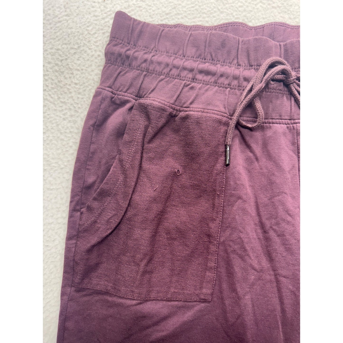 Natural Reflections Purple Jogger Pants Elastic Waist Large Cotton Blend #9343