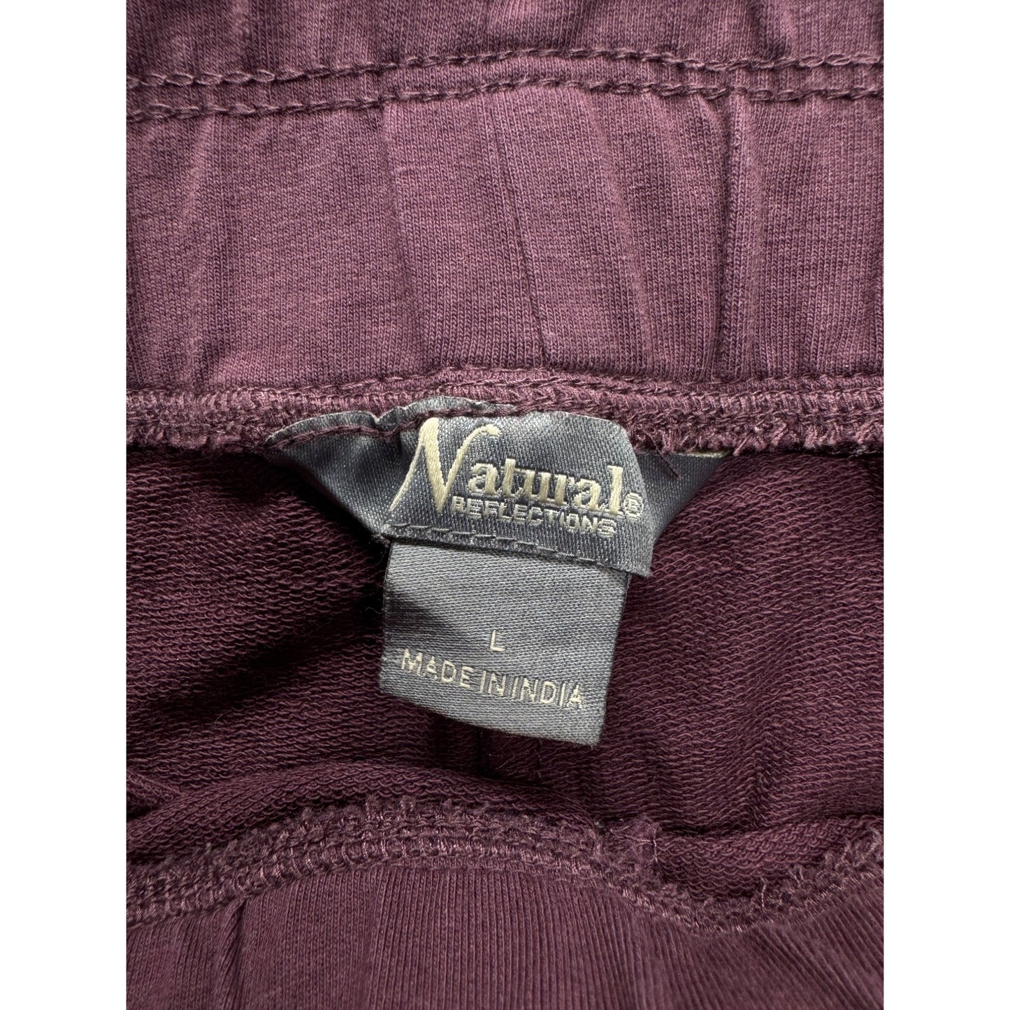 Natural Reflections Purple Jogger Pants Elastic Waist Large Cotton Blend #9343