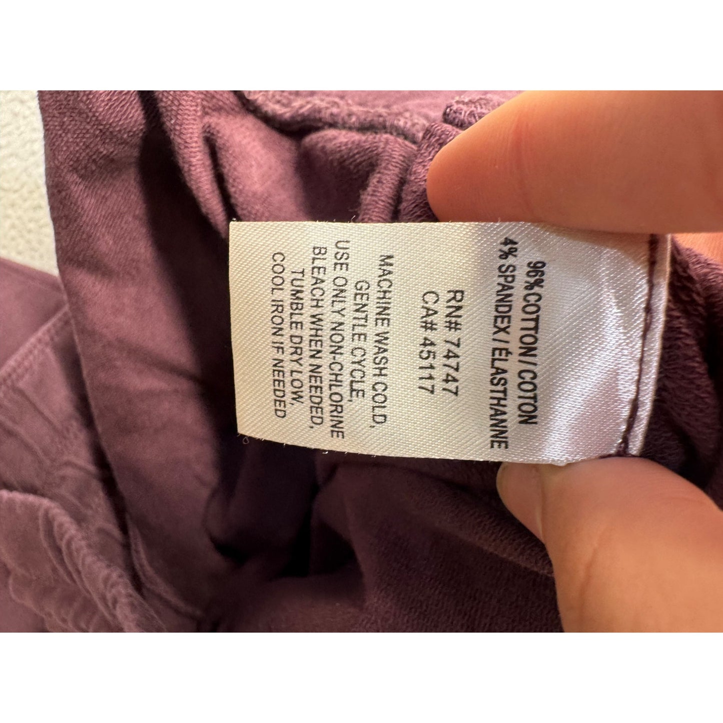 Natural Reflections Purple Jogger Pants Elastic Waist Large Cotton Blend #9343