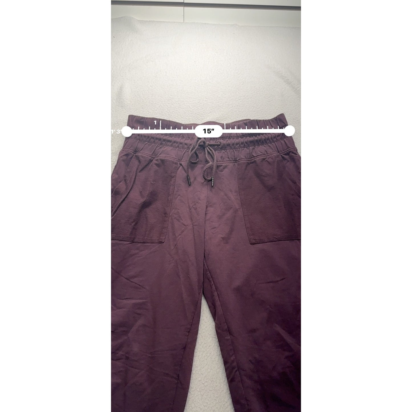 Natural Reflections Purple Jogger Pants Elastic Waist Large Cotton Blend #9343