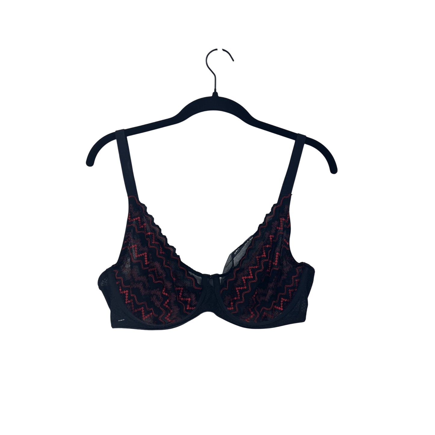 Freya 32G Black & Red Lace Underwire Bra #8660