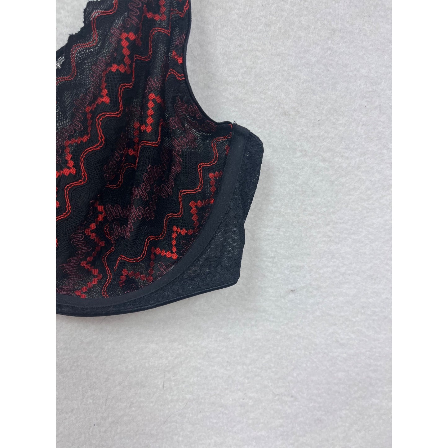 Freya 32G Black & Red Lace Underwire Bra #8660