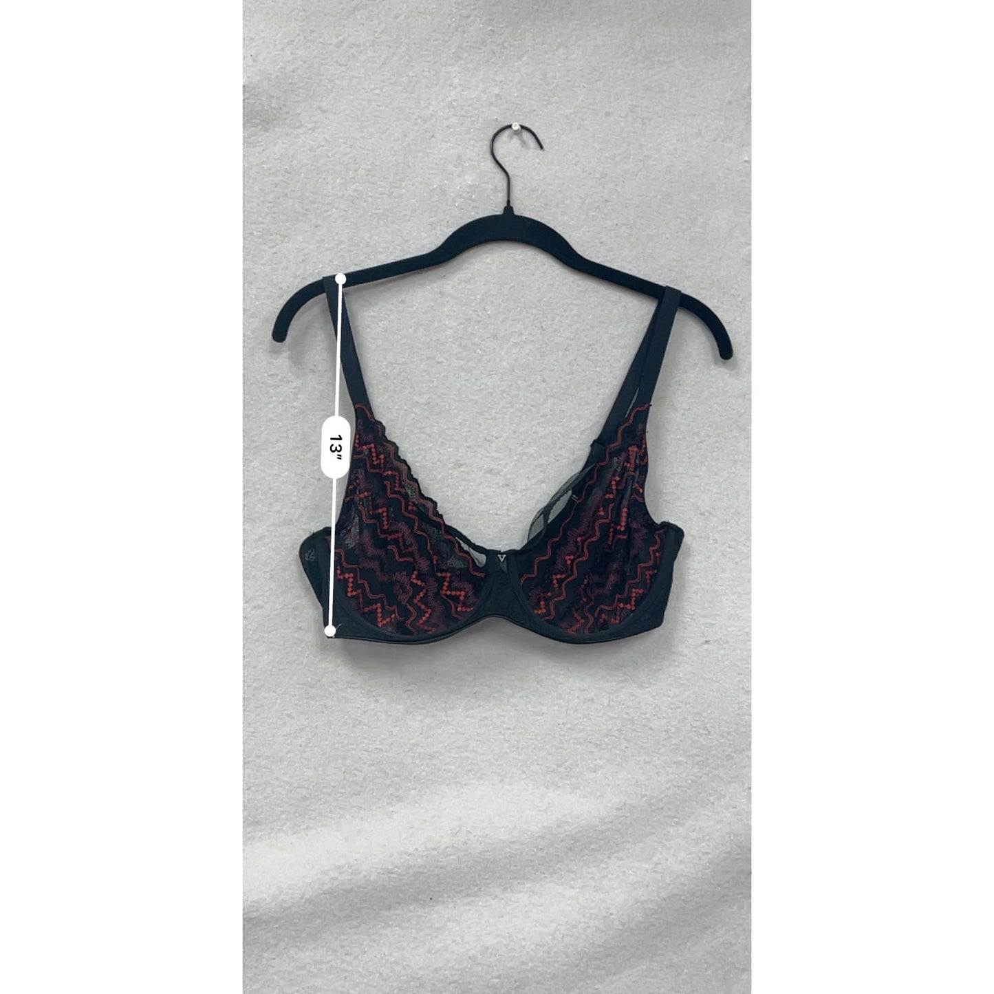 Freya 32G Black & Red Lace Underwire Bra #8660