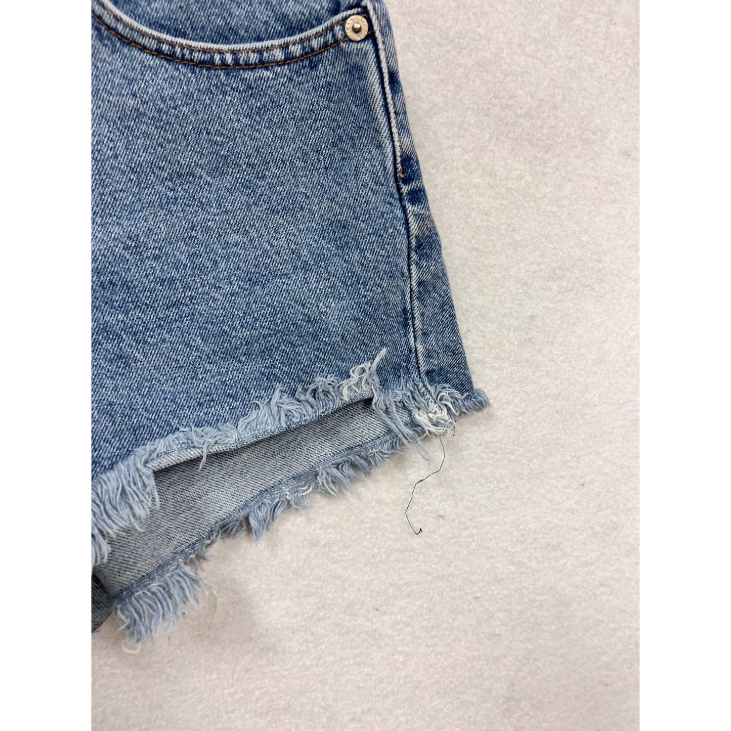Vintage London Jean Distressed Denim High Waist Cut Off Shorts #887A