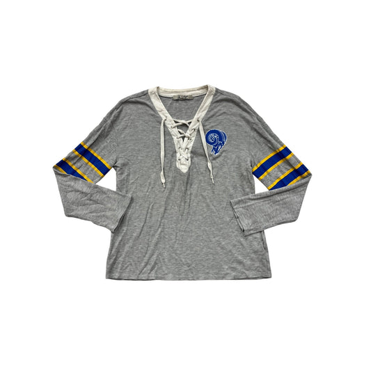 Vintage Junk Food Los Angeles Rams Lace-Up Long Sleeve Tee  #6100