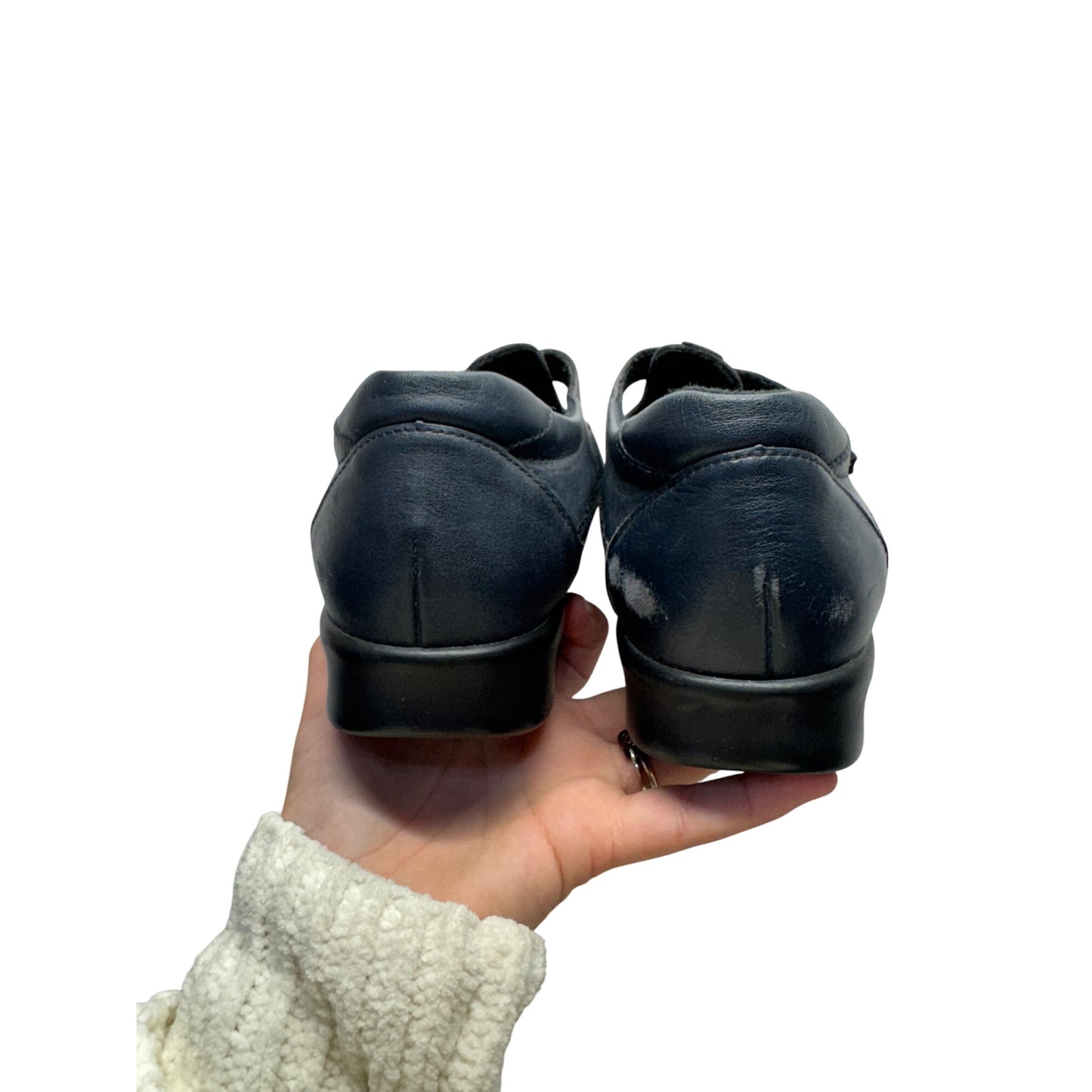 SAS Tripad Comfort Navy Leather Mary Jane Shoes With Cutouts #9833