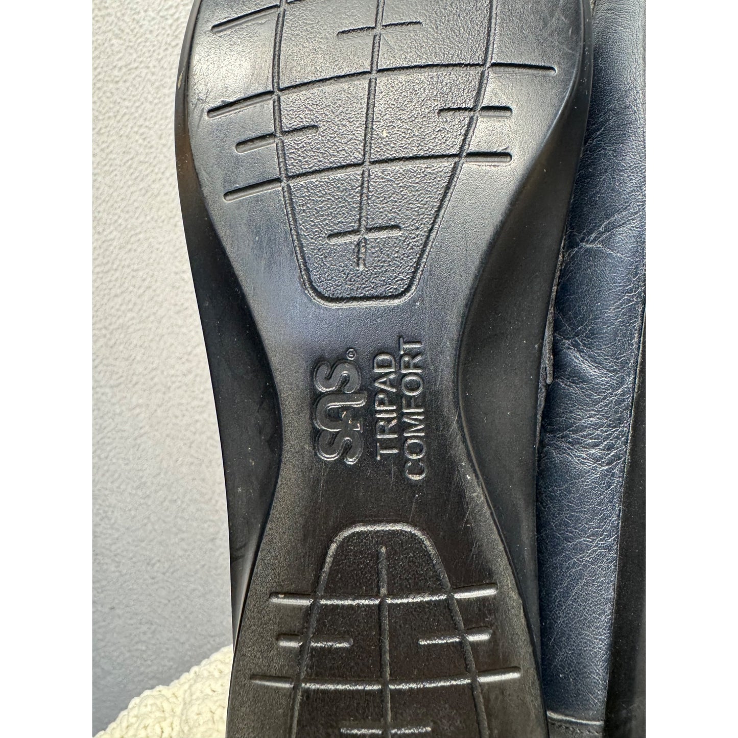 SAS Tripad Comfort Navy Leather Mary Jane Shoes With Cutouts #9833