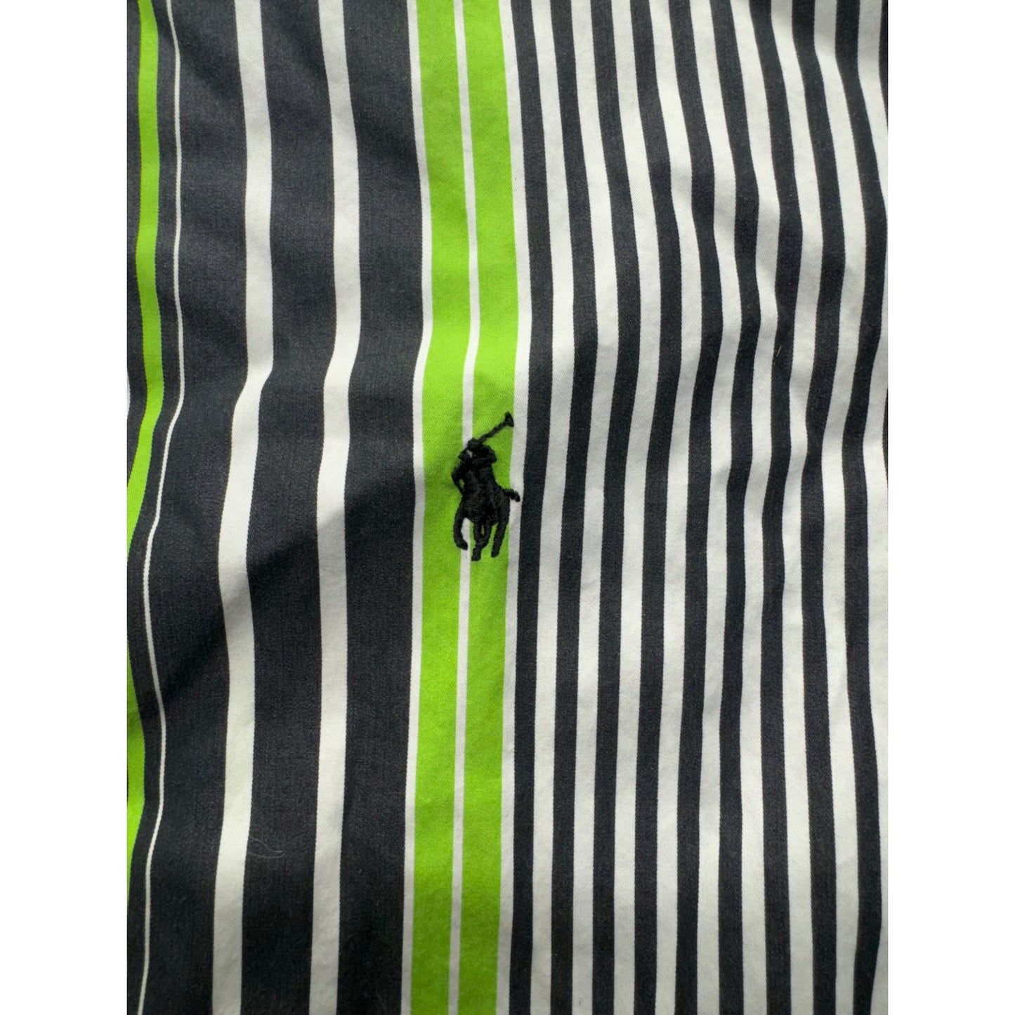 Ralph Lauren Striped Button-Up Shirt Black/Green/White XXL #7885
