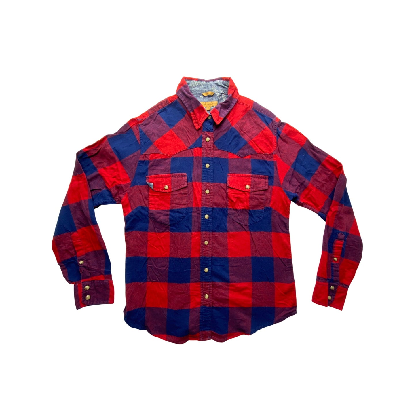 Jachs Girlfriend Red & Blue Plaid Flannel #5680