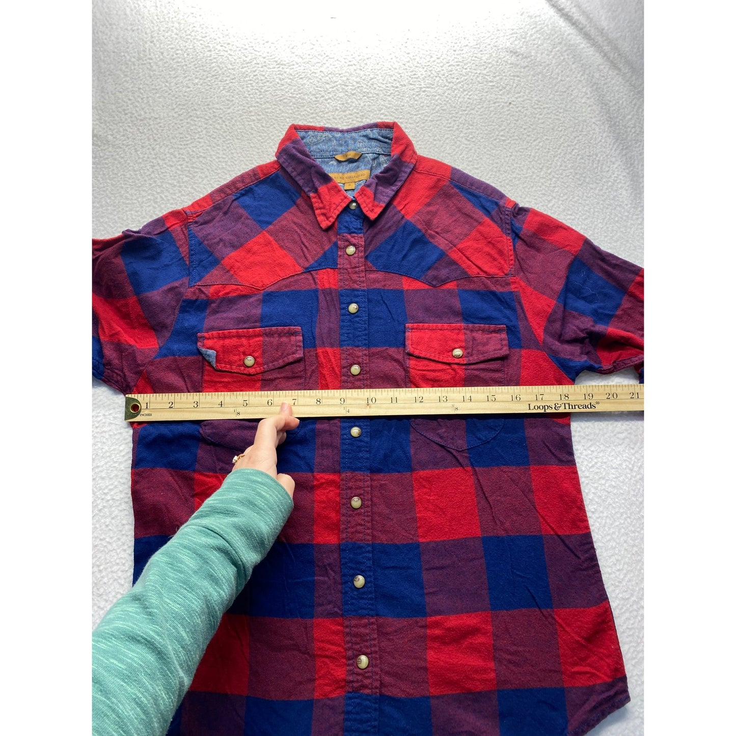 Jachs Girlfriend Red & Blue Plaid Flannel #5680