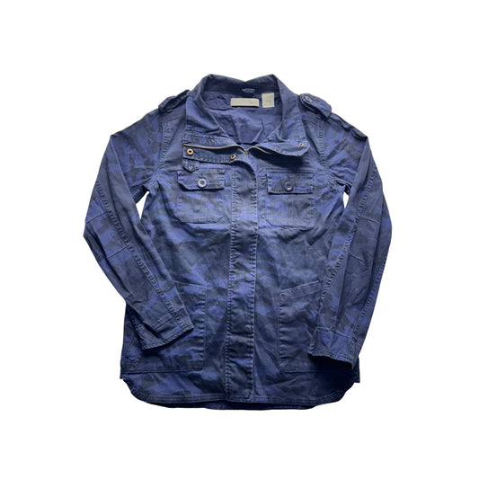 Kersh Camo Jacket XS Blue Long Sleeve Cotton Blend With Pockets #9069
