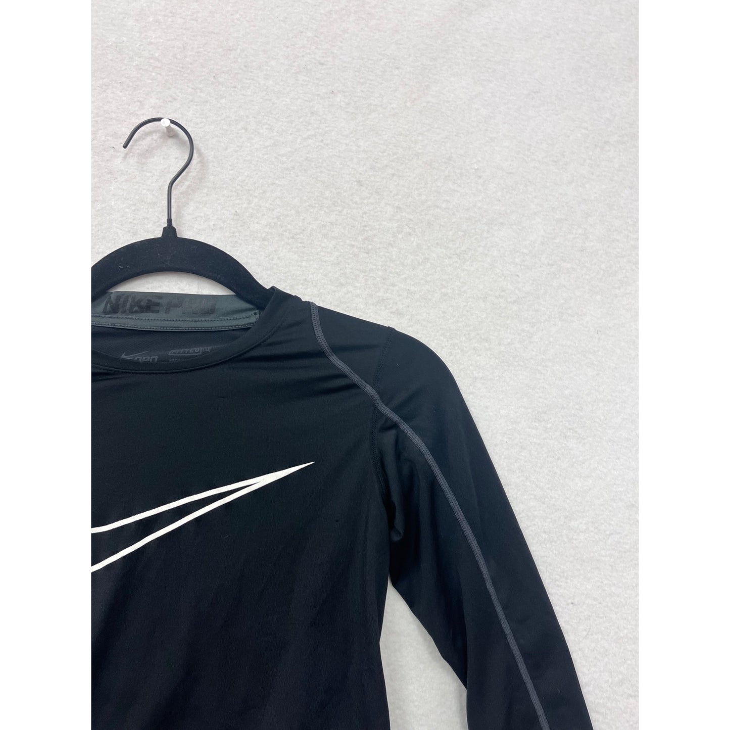 Nike Pro Black Long Sleeve Fitted Dri-Fit Shirt XS #8616