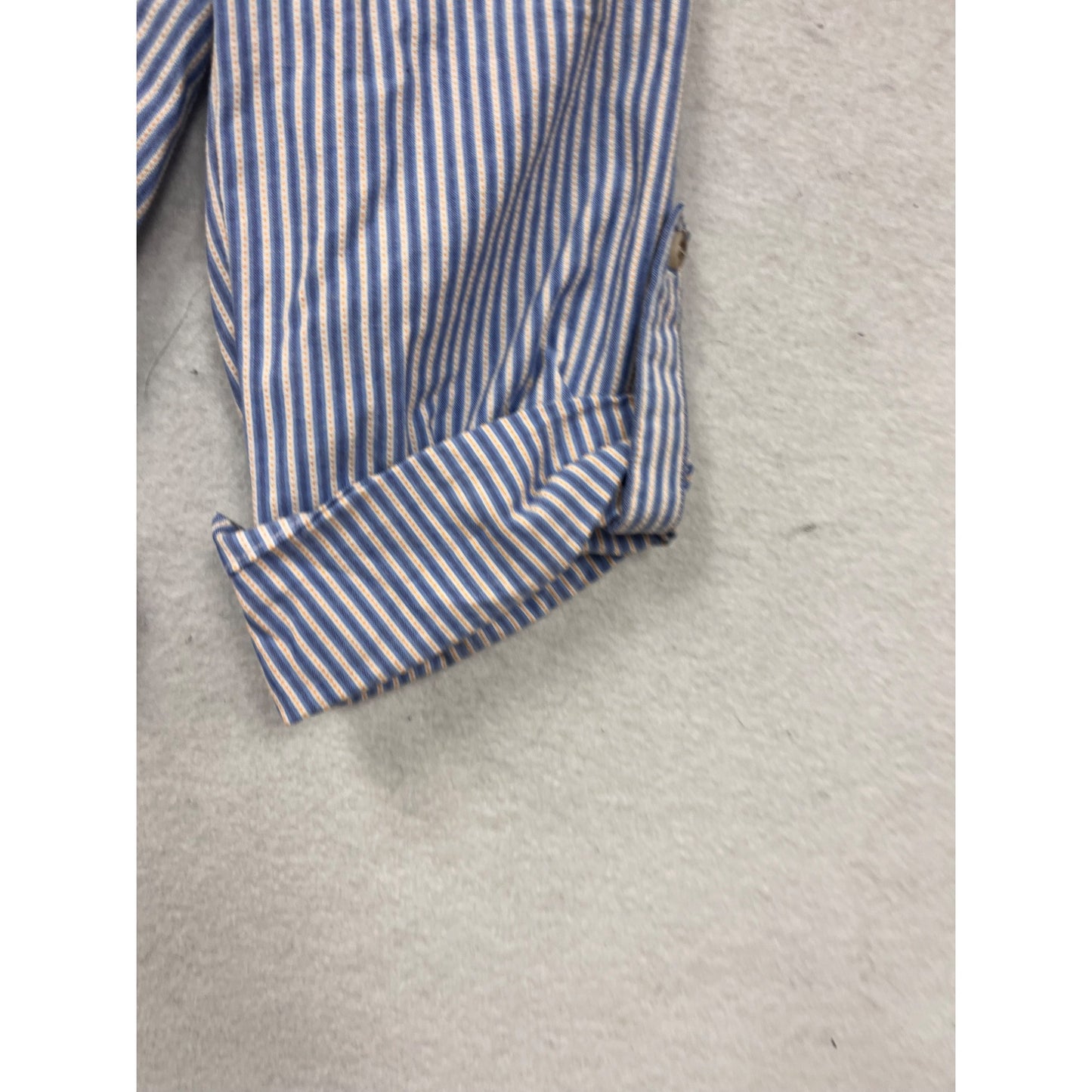 Striped Blue & White Cotton Roll-Up Pants With Elastic Waist - 2T #8470