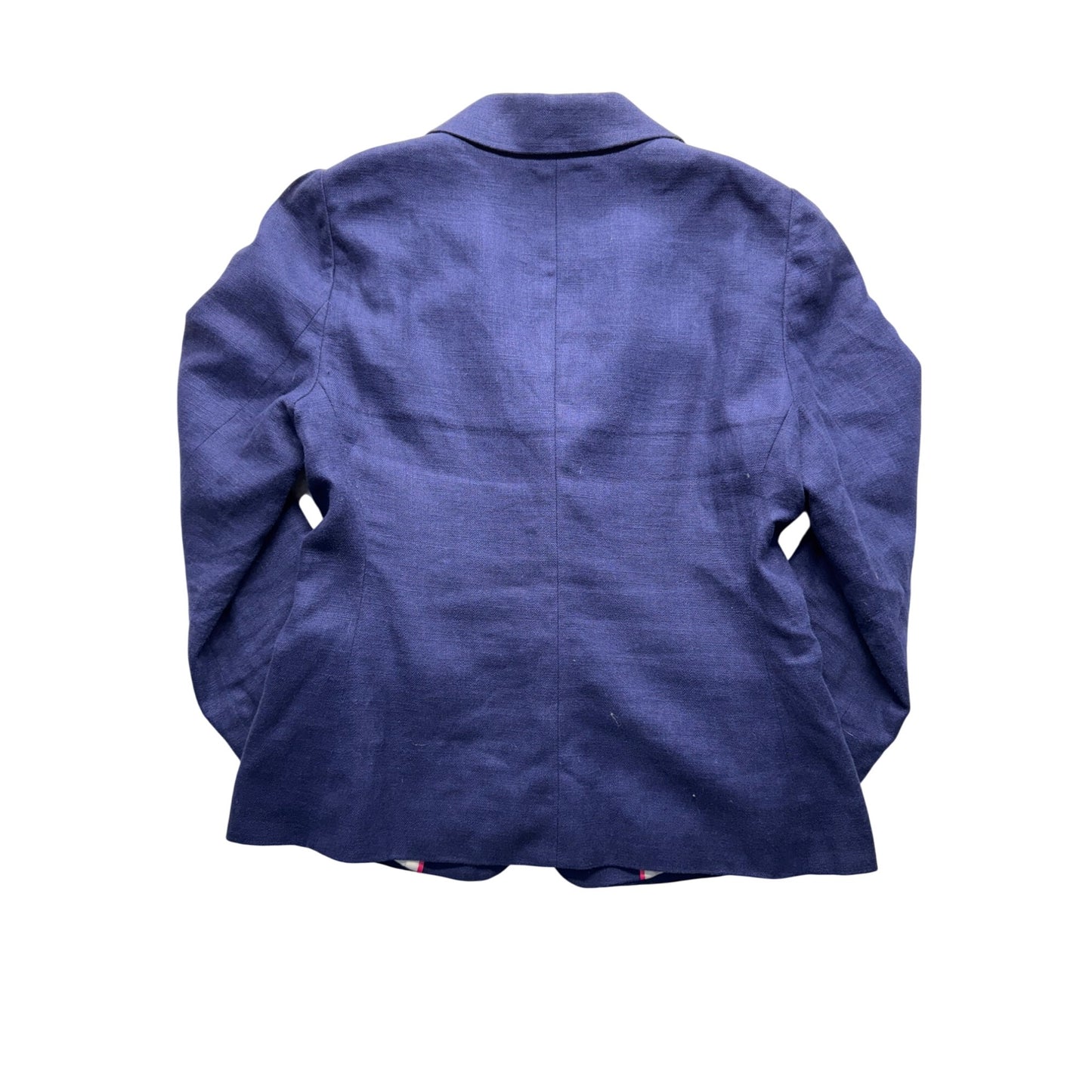 Kate Spade New York Navy Blazer Size 8 Linen Blend Double Button Front 114B