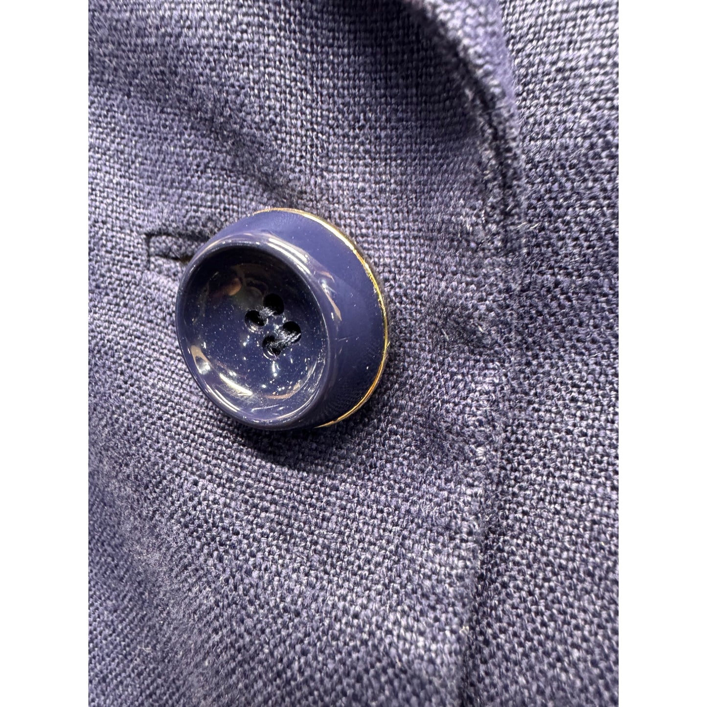 Kate Spade New York Navy Blazer Size 8 Linen Blend Double Button Front 114B