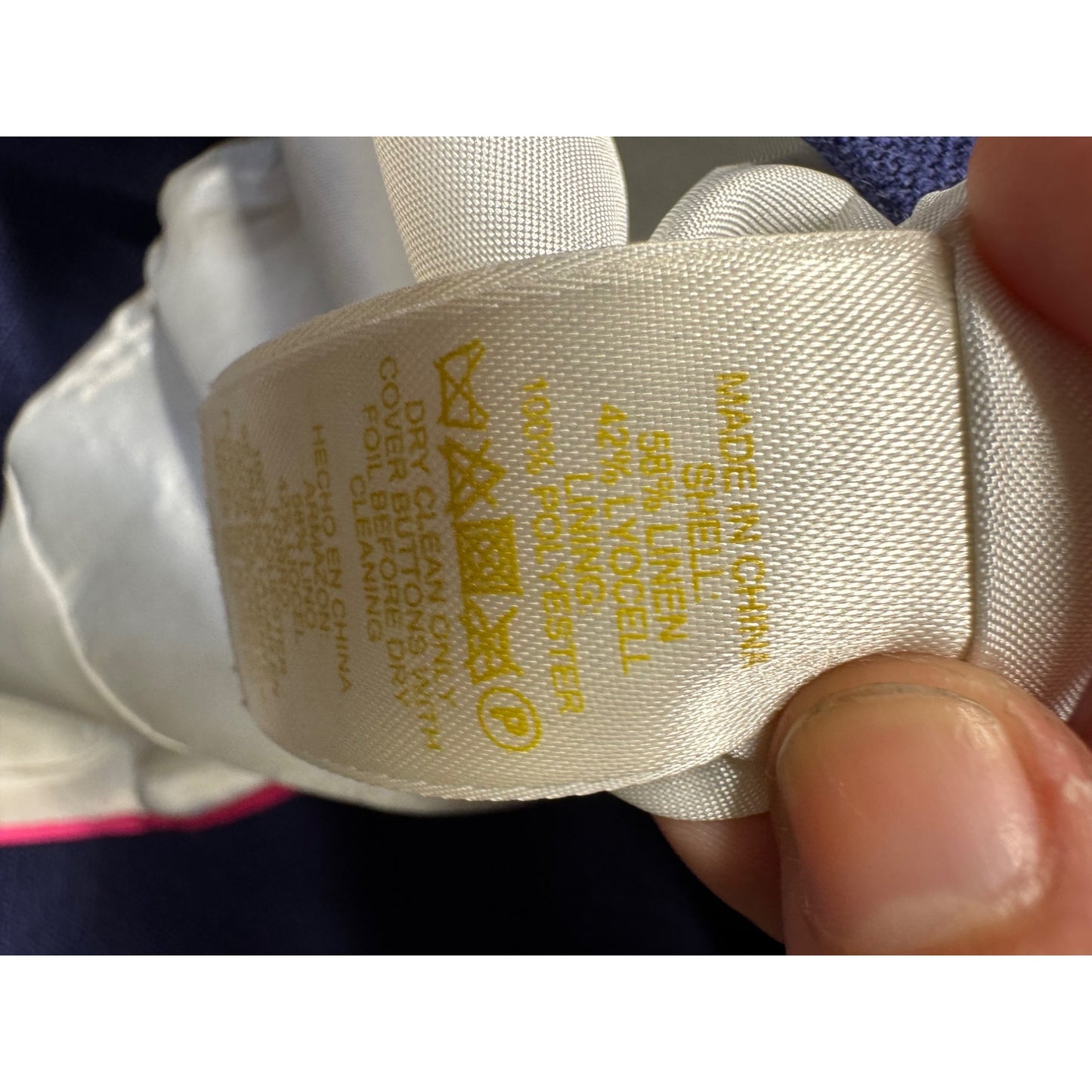 Kate Spade New York Navy Blazer Size 8 Linen Blend Double Button Front 114B