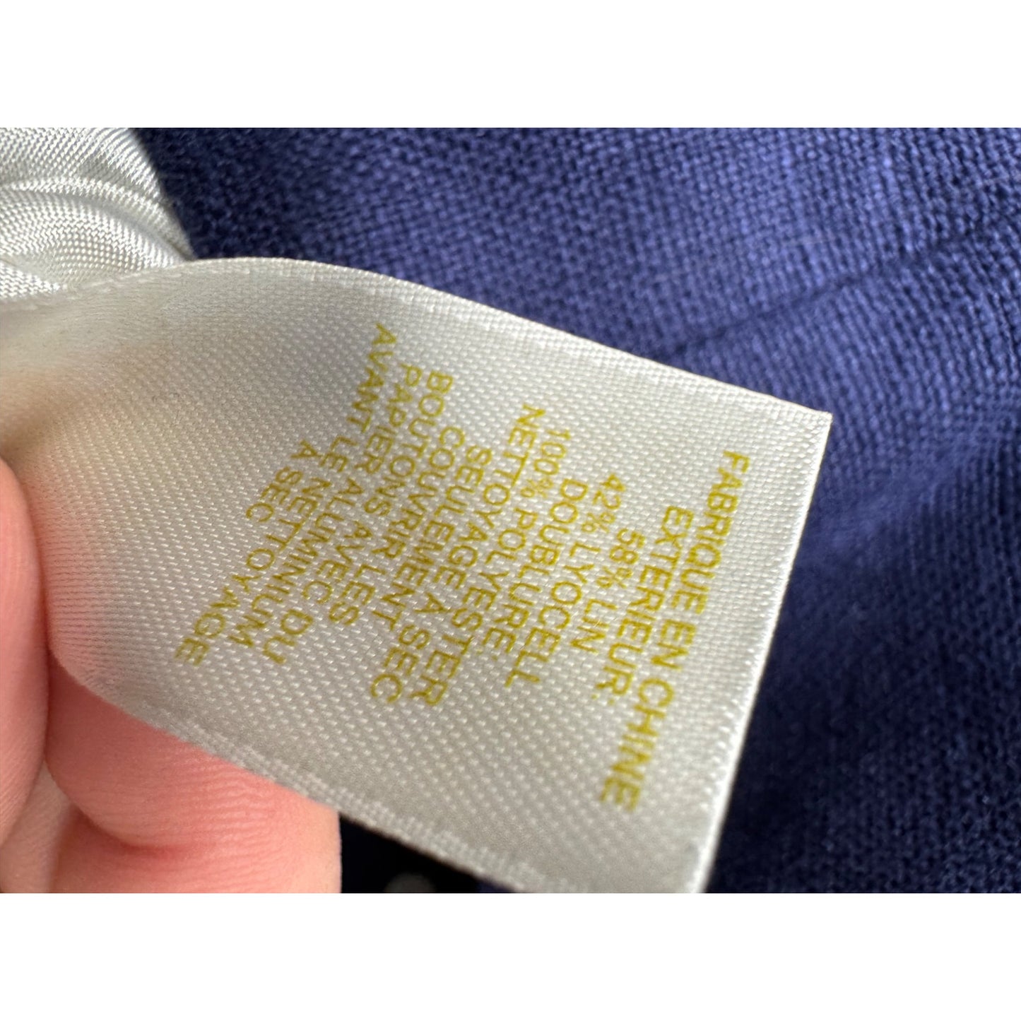 Kate Spade New York Navy Blazer Size 8 Linen Blend Double Button Front 114B