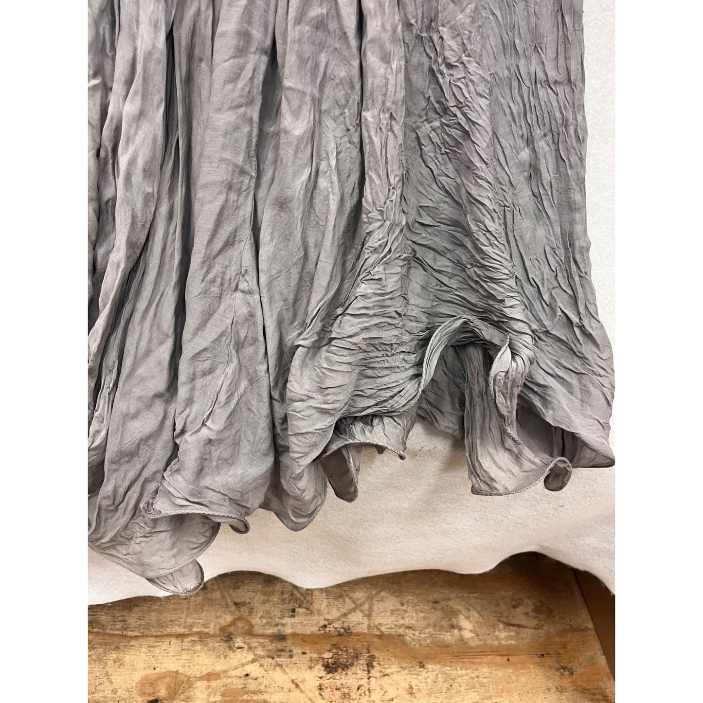 Embroidered Gray Long Anarkali Gown With Flowing Bell Sleeves & Sequins #82A