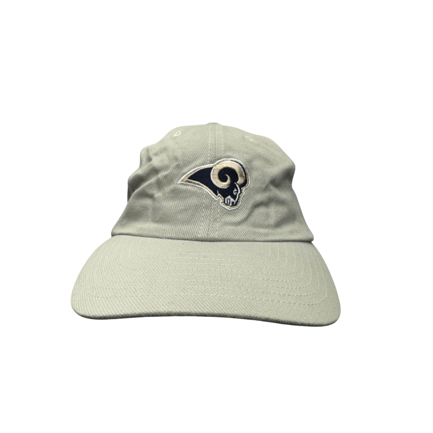 Vintage NFL Rams Beige Adjustable Baseball Cap With Embroidered Logo #9680