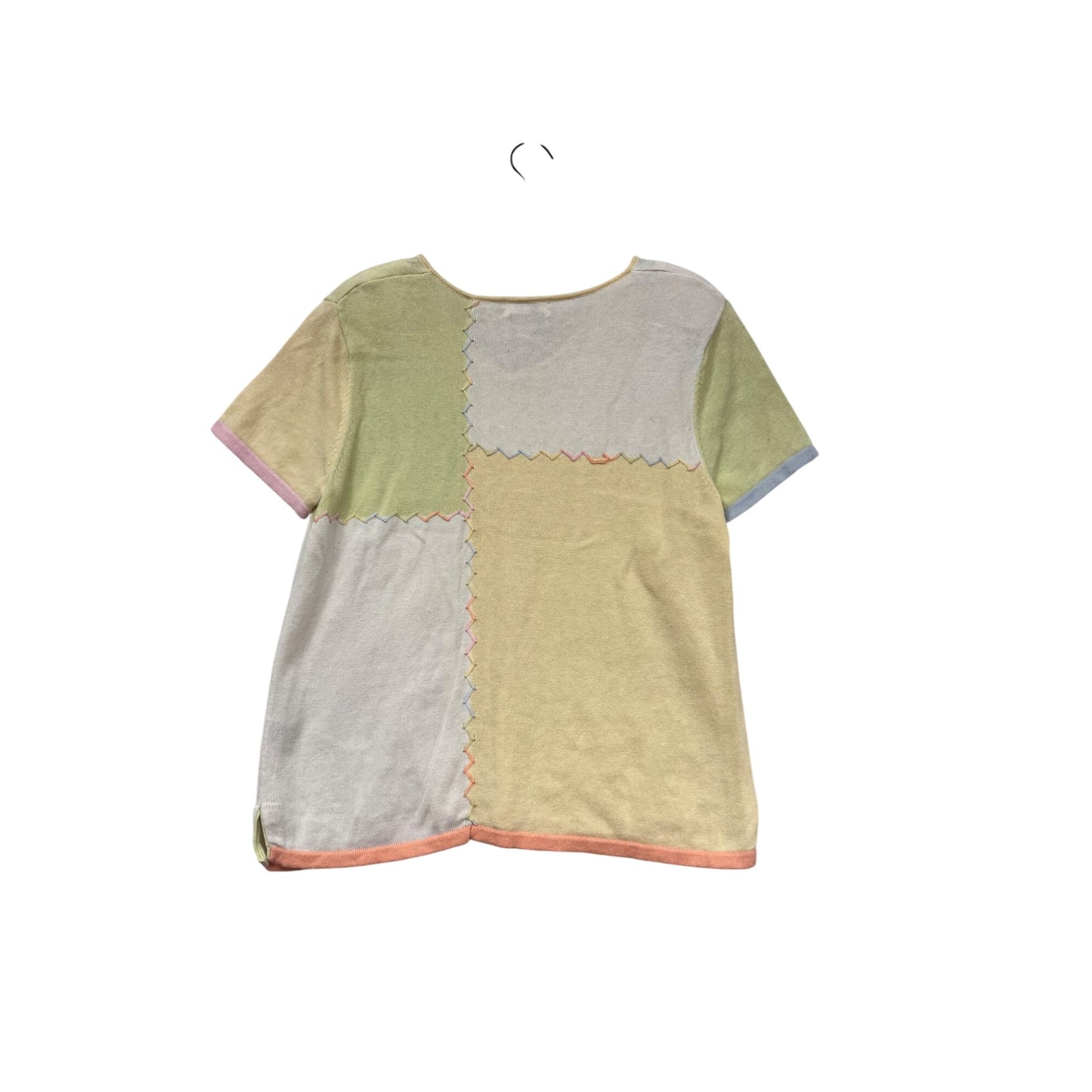 Christopher & Banks Patchwork Short Sleeve Top L #504A