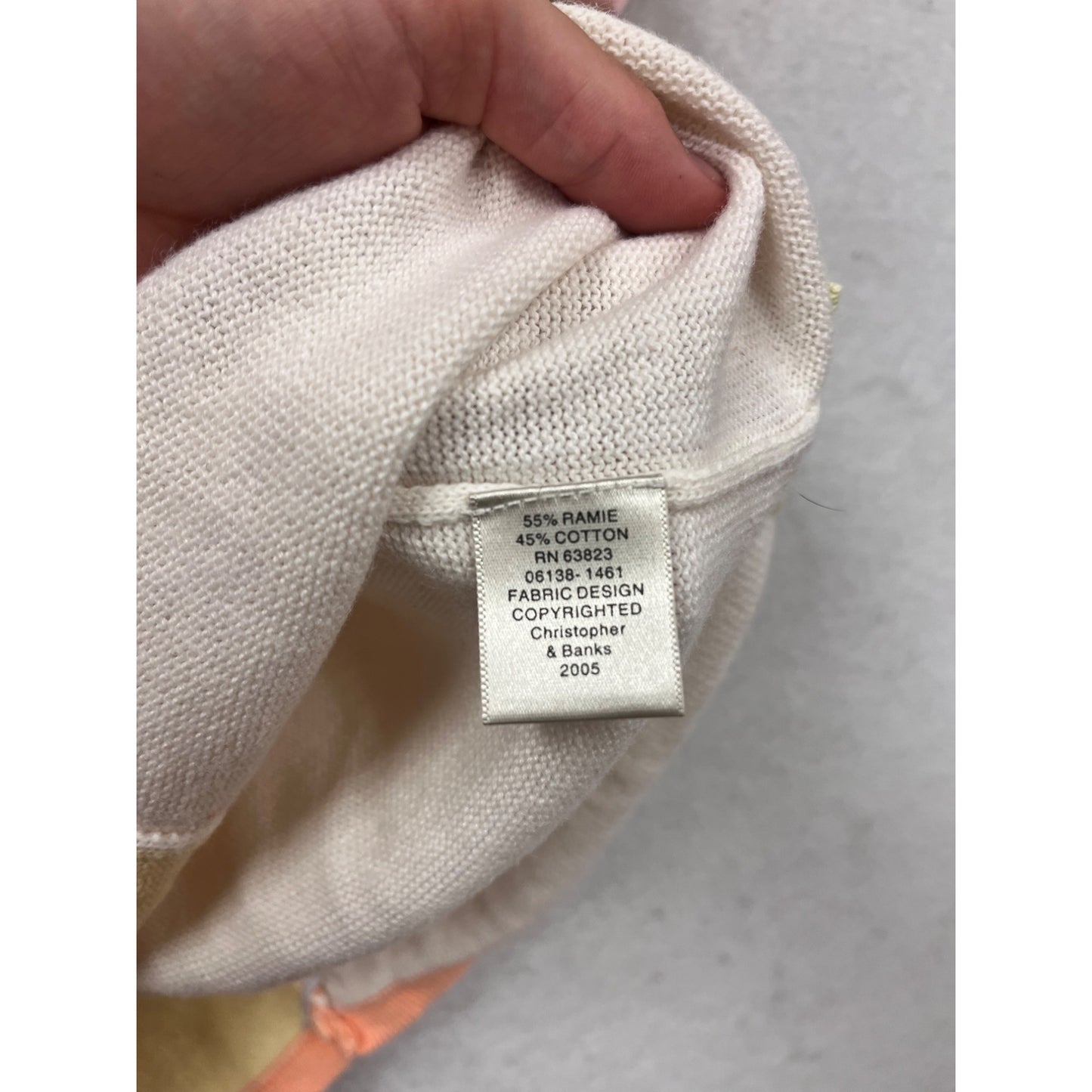 Christopher & Banks Patchwork Short Sleeve Top L #504A