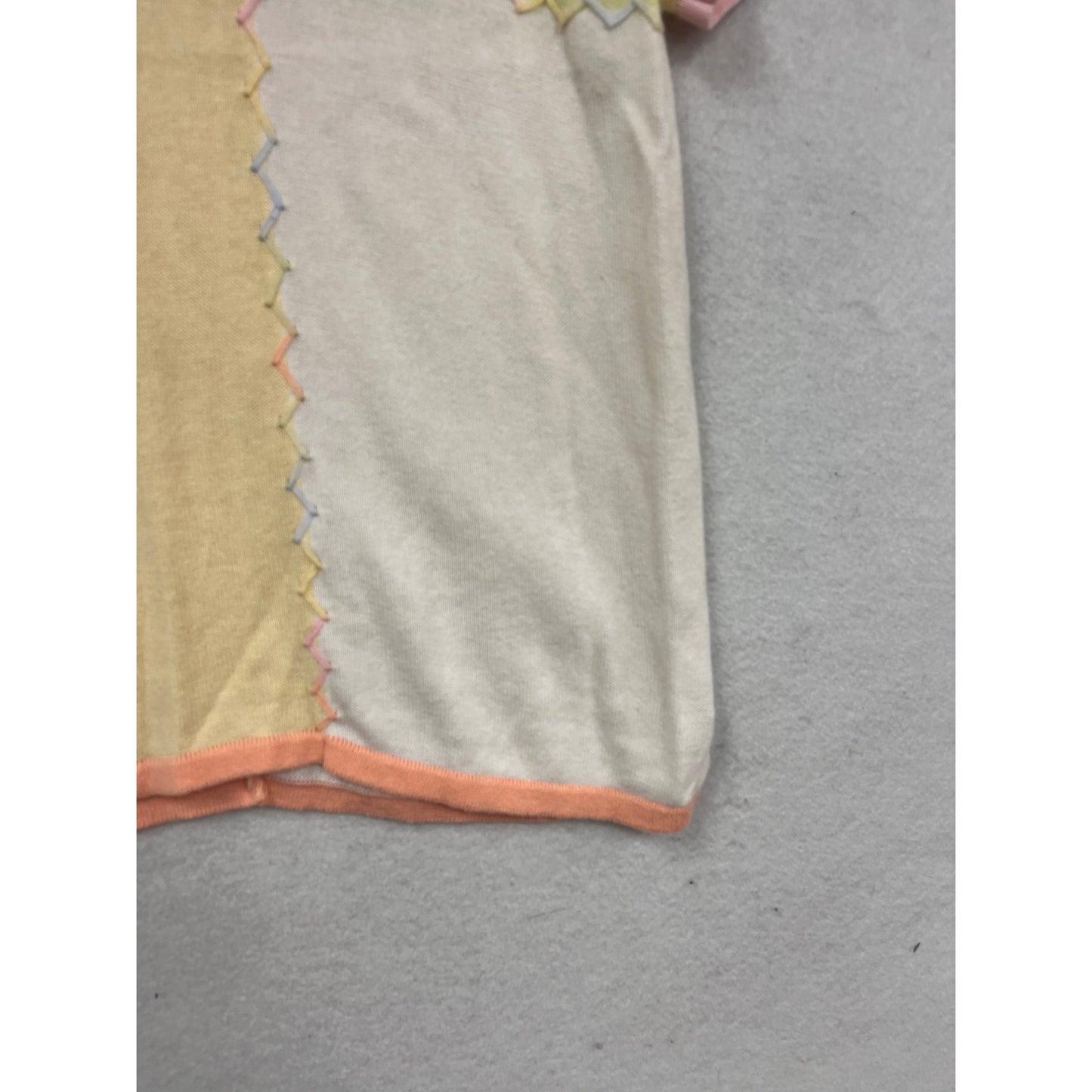 Christopher & Banks Patchwork Short Sleeve Top L #504A