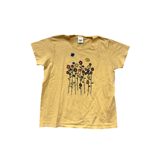 Vintage Pleasant Shade Yellow Graphic T-Shirt Size L #8993