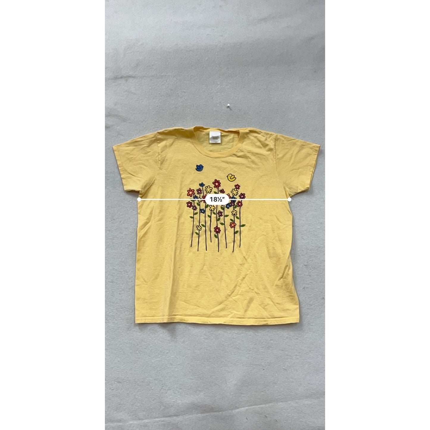 Vintage Pleasant Shade Yellow Graphic T-Shirt Size L #8993